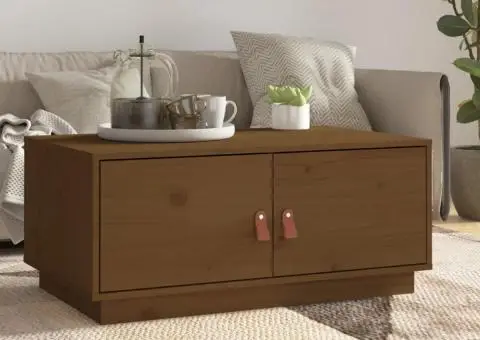 Măsuță de cafea, maro miere, 80x50x35 cm, lemn masiv de pin - 1/5