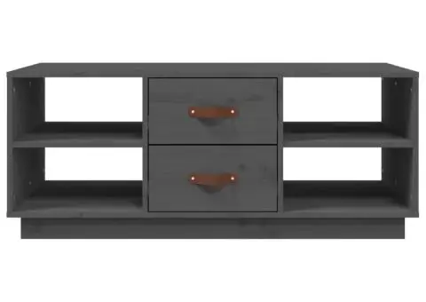 Măsuță de cafea, gri, 100x50x41 cm, lemn masiv de pin - 5/5