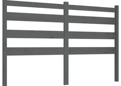 Tăblie de pat, gri, 126x4x100 cm, lemn masiv de pin - 2/5