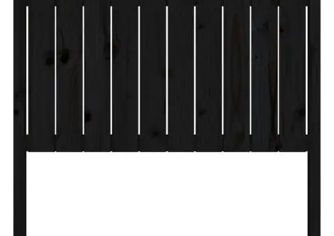 Tăblie de pat, negru, 106x4x110 cm, lemn masiv de pin - 4/5