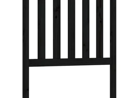 Tăblie de pat, negru, 81x6x101 cm, lemn masiv de - 2/5