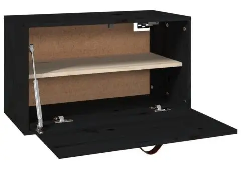 Dulap de perete, negru, 60x30x35 cm, lemn masiv de pin - 5/5