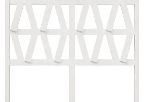 Tăblie de pat, alb, 156x4x100 cm, lemn masiv de pin - 3/5