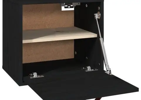 Dulap de perete, negru, 40x30x35 cm, lemn masiv de pin - 5/5