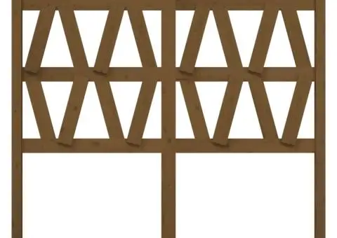 Tăblie de pat, maro miere, 126x4x100 cm, lemn masiv de pin - 3/5