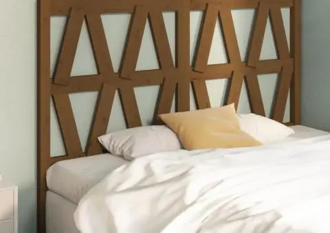 Tăblie de pat, maro miere, 126x4x100 cm, lemn masiv de pin - 4/5