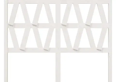 Tăblie de pat, alb, 126x4x100 cm, lemn masiv de pin - 3/5