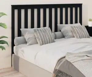 vidaXL Tăblie de pat, negru, 166x6x101 cm, lemn masiv de pin