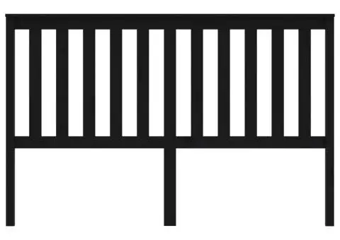 Tăblie de pat, negru, 166x6x101 cm, lemn masiv de pin - 3/5
