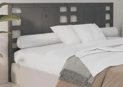 Tăblie de pat, gri, 166x4x100 cm, lemn masiv de pin - 5/5