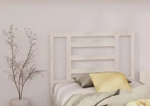 Tăblie de pat, alb, 106x4x100 cm, lemn masiv de pin - 4/5