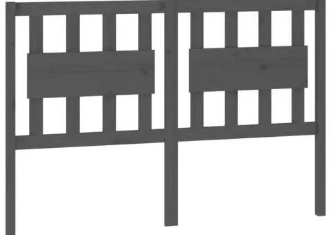 Tăblie de pat, gri, 125,5x4x100 cm, lemn masiv de pin - 2/5