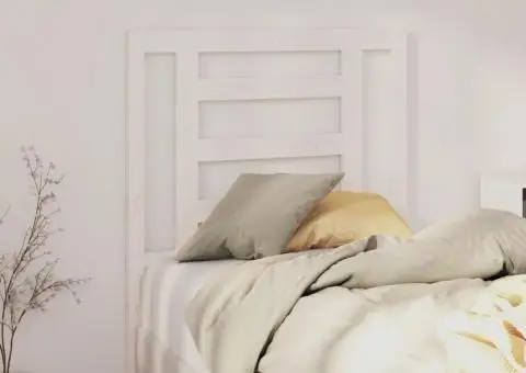 Tăblie de pat, alb, 81x4x100 cm, lemn masiv de pin - 4/5