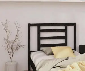 vidaXL Tăblie de pat, negru, 96x4x100 cm, lemn masiv de pin