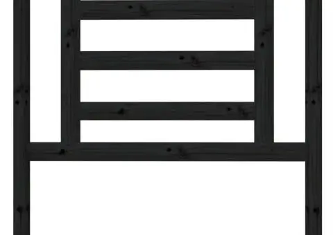 Tăblie de pat, negru, 96x4x100 cm, lemn masiv de pin - 3/5