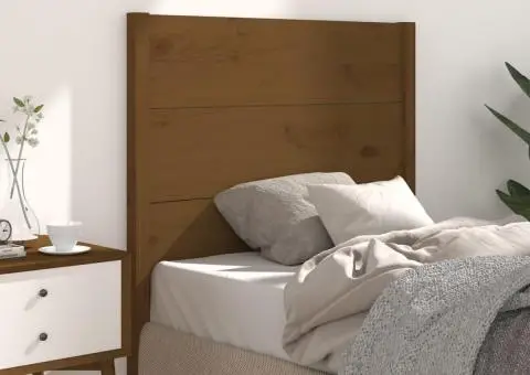 Tăblie de pat, maro miere, 81x4x100 cm, lemn masiv de pin - 1/5