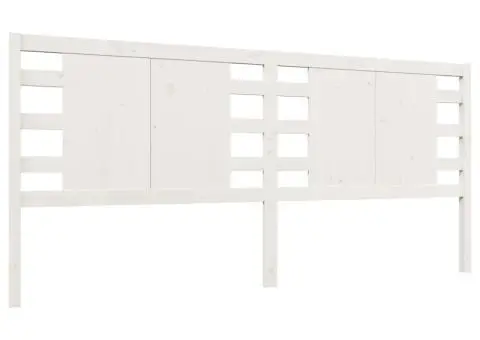 Tăblie de pat, alb, 126x4x100 cm, lemn masiv de pin - 2/5