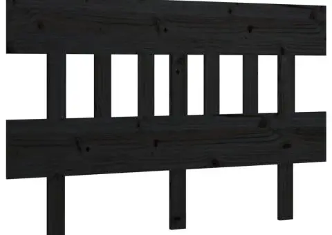 Tăblie de pat, negru, 143,5x3x81 cm, lemn masiv de pin - 2/5