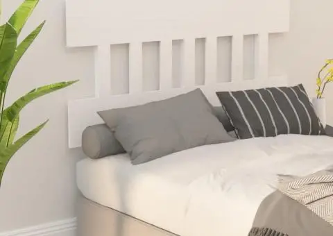 Tăblie de pat, alb, 153,5x3x81 cm, lemn masiv de pin - 5/5