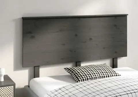 Tăblie de pat, gri, 144x6x82,5 cm, lemn masiv de pin - 4/5