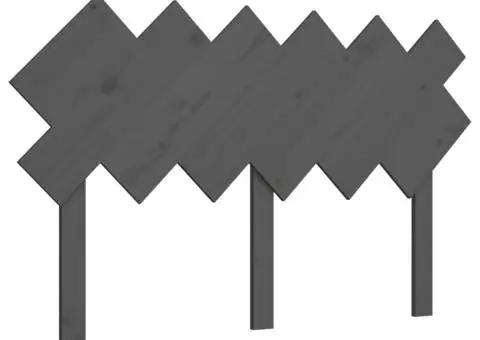 Tăblie de pat, gri, 132x3x81 cm, lemn masiv de pin - 2/5