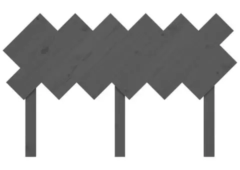 Tăblie de pat, gri, 132x3x81 cm, lemn masiv de pin - 4/5