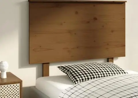 Tăblie de pat, maro miere, 94x6x82,5 cm, lemn masiv de pin - 4/5