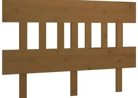 Tăblie de pat, maro miere, 123,5x3x81 cm, lemn masiv de pin - 2/5