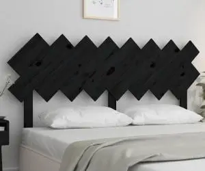 vidaXL Tăblie de pat, negru, 159,5x3x80,5 cm, lemn masiv de pin
