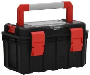 vidaXL Cutie de scule, negru și roșu, 45x28x26,5 cm