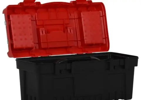 Set de cutii de scule, 2 piese, negru și roșu, polipropilenă - 5/5