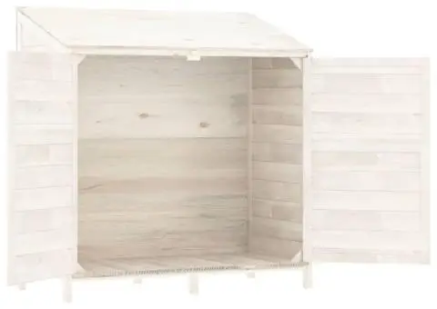 Șopron de grădină, alb, 102x52x112 cm, lemn masiv de brad - 4/5