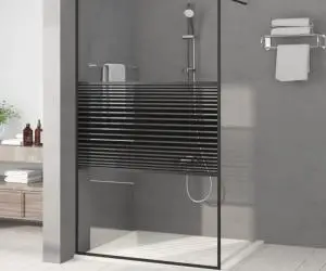 vidaXL Paravan de duș walk-in negru 115x195 cm sticlă ESG transparentă