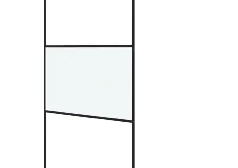 Perete cabină duș walk-in negru 115x195 cm sticlă ESG semi-mată - 2/5