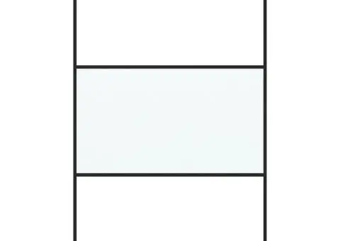 Perete cabină duș walk-in negru 115x195 cm sticlă ESG semi-mată - 3/5