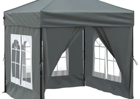 Cort pliabil pentru petrecere, pereți laterali, antracit, 2x2 m - 2/5