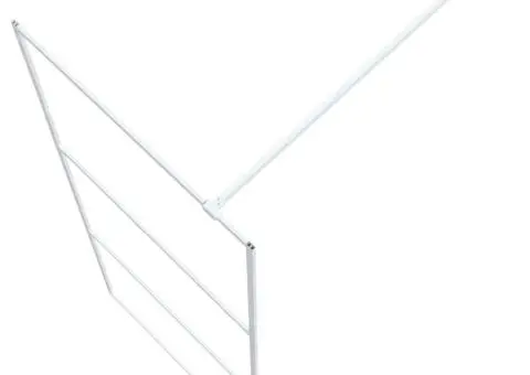 Paravan de duș walk-in, alb, 80x195 cm, sticlă ESG transparentă - 5/5