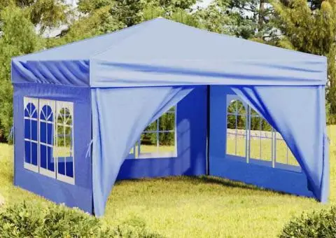 Cort pliabil pentru petrecere, pereți laterali, albastru, 3x3 m - 1/5