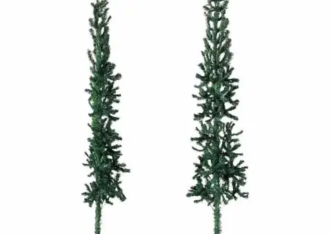 Jumătate brad de Crăciun subțire cu suport, verde, 210 cm - 3/5