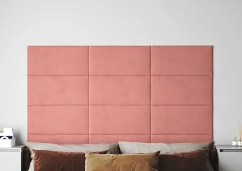Panouri de perete 12 buc. roz 60x30 cm catifea 2,16 m² - 1/5