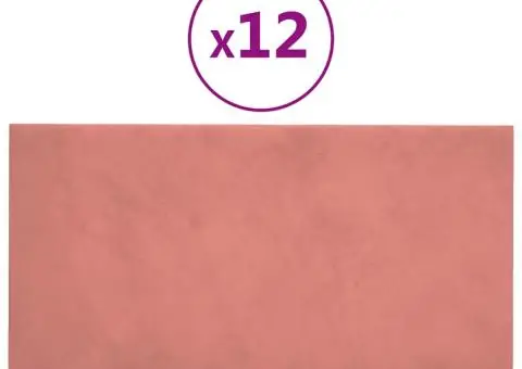 Panouri de perete 12 buc. roz 60x30 cm catifea 2,16 m² - 2/5