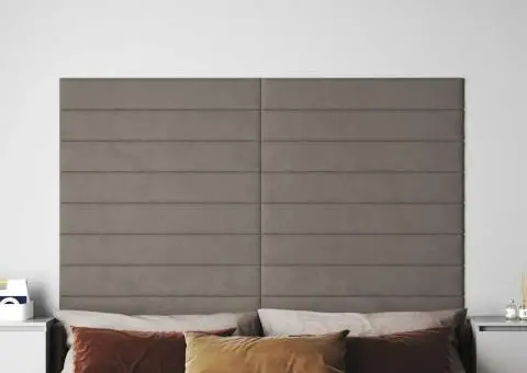 Panouri de perete 12 buc. gri deschis 90x15 cm catifea 1,62 m² - 1/5