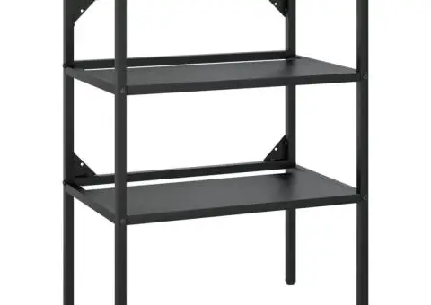 Cadru lavoar baie cu chiuvetă încorporată, negru, fier - 3/5