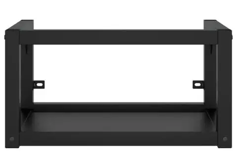 Cadru lavoar baie cu chiuvetă încorporată, negru, fier - 4/5