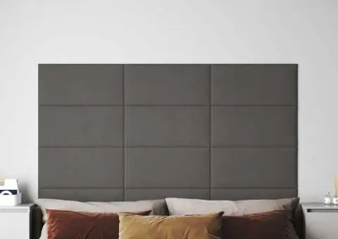 Panouri de perete 12 buc. gri deschis 60x30 cm catifea 2,16 m² - 1/5