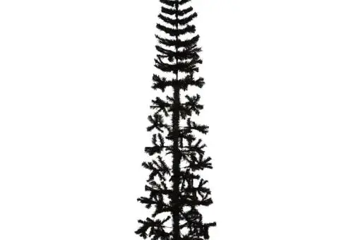 Jumătate brad de Crăciun subțire cu suport, negru, 240 cm - 1/5