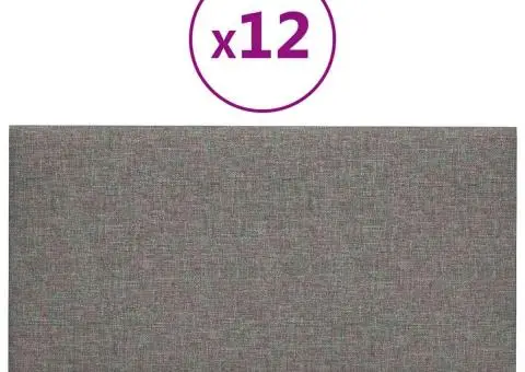 Panouri de perete 12 buc. gri deschis 60x30 cm textil 2,16 m² - 2/5