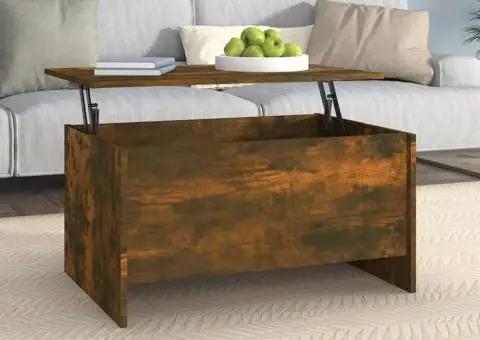 Măsuță de cafea, stejar fumuriu, 80x55,5x41,5cm, lemn prelucrat - 1/5