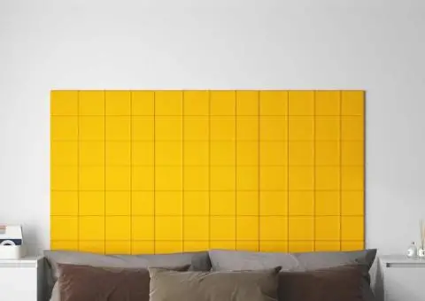 Panouri de perete, 12 buc., galben, 60x15 cm, Catifea, 1,08 m² - 1/5