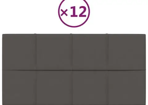 Panouri de perete 12 buc. gri închis 60x30 cm textil 2,16 m²1 - 2/5